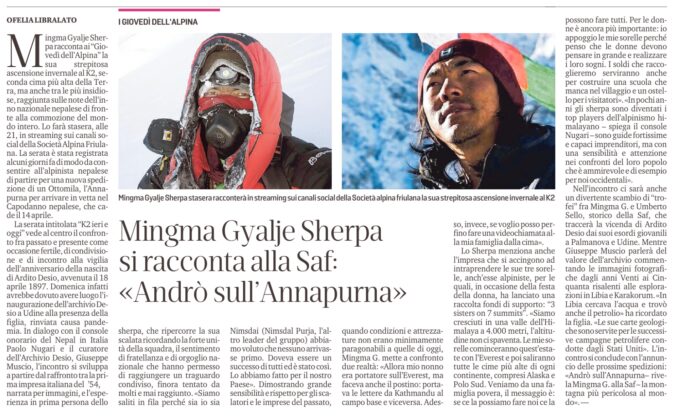 K2 IERI E OGGI. Mingma Gyalje Sherpa racconta la sua salita invernale al K2 K2 IERI E OGGI. Mingma Gyalje Sherpa racconta la sua salita invernale al K2