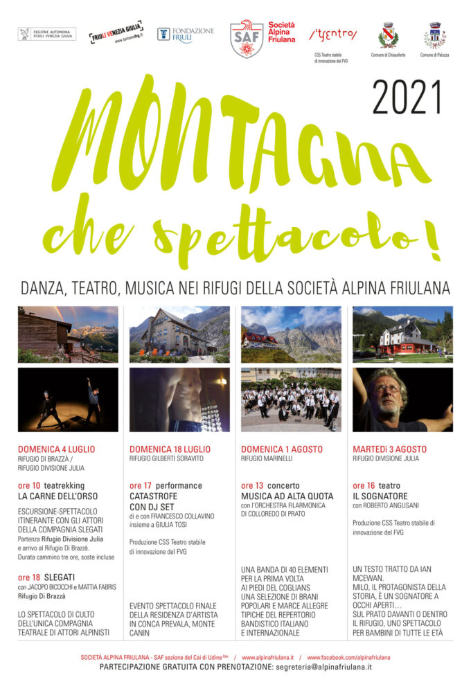 DEBUTTA LA RASSEGNA “MONTAGNA, CHE SPETTACOLO!” NEI RIFUGI DELLA SAF